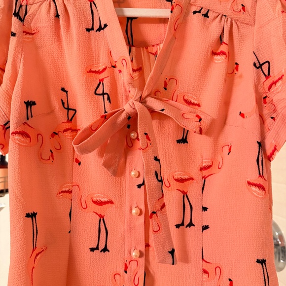 Collectif Flamingo Blouse UK size 12 or M, US Size 8 - Picture 5 of 7